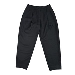 Acne Studios Selah Dry Trousers Wool Black Pleated Lined Flannel Pants Womens 38